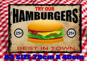 Hamburger Advertising Sign